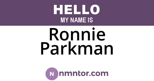 Ronnie Parkman