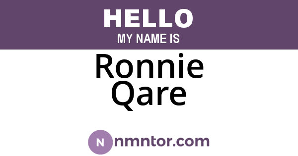 Ronnie Qare