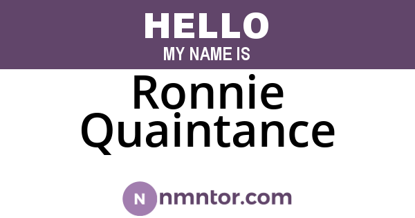 Ronnie Quaintance