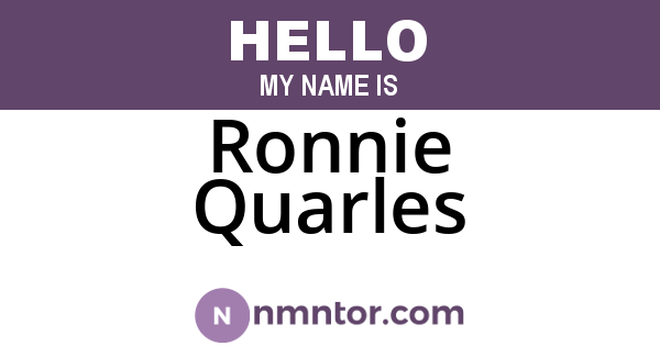 Ronnie Quarles