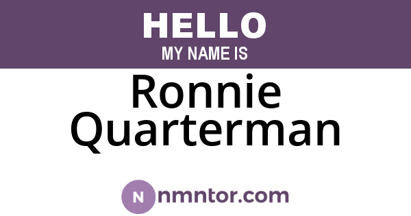 Ronnie Quarterman