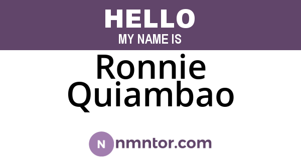 Ronnie Quiambao