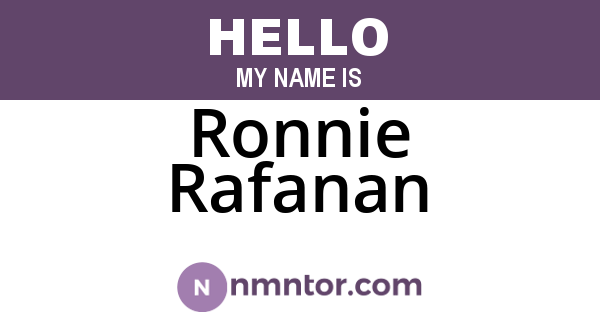 Ronnie Rafanan