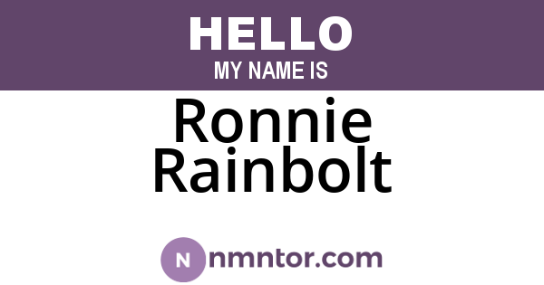 Ronnie Rainbolt