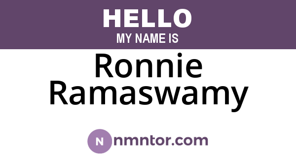Ronnie Ramaswamy