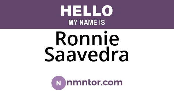 Ronnie Saavedra