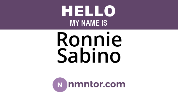 Ronnie Sabino