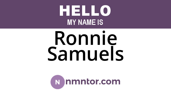 Ronnie Samuels