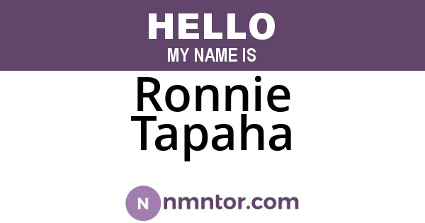 Ronnie Tapaha
