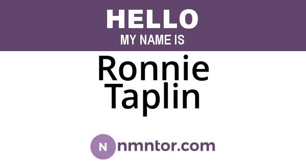 Ronnie Taplin