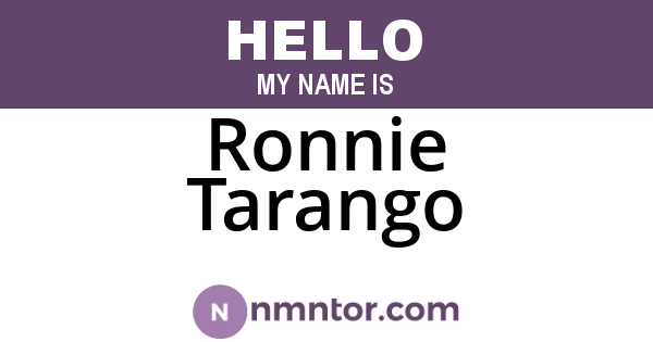 Ronnie Tarango