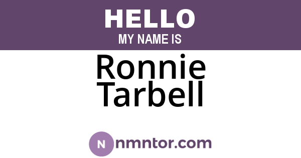 Ronnie Tarbell