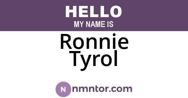 Ronnie Tyrol
