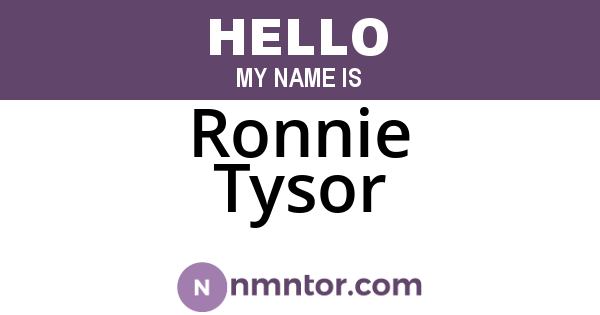 Ronnie Tysor