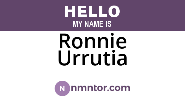 Ronnie Urrutia