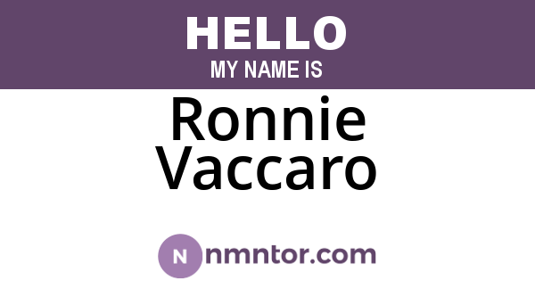 Ronnie Vaccaro