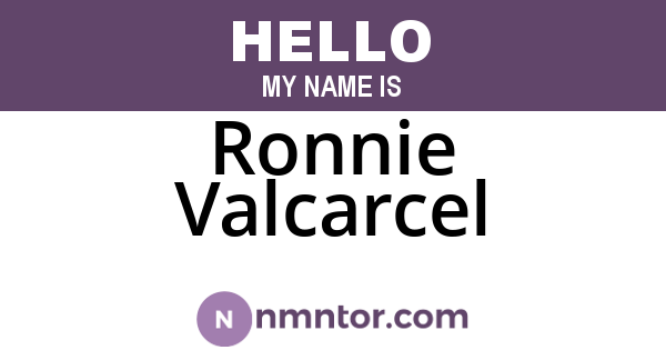 Ronnie Valcarcel