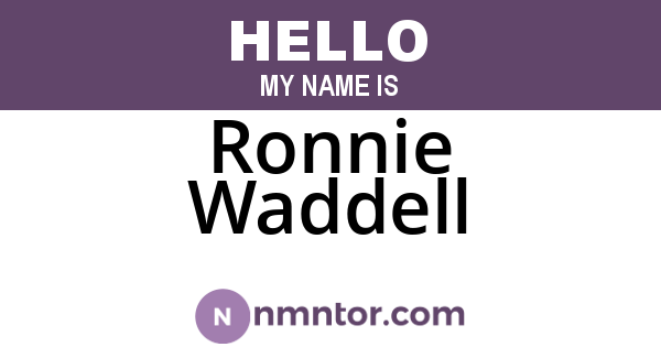 Ronnie Waddell