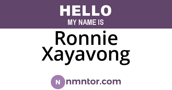 Ronnie Xayavong