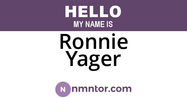 Ronnie Yager
