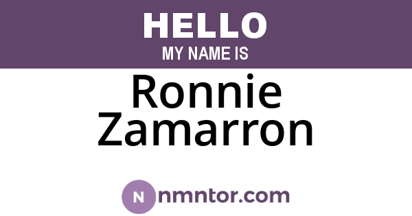 Ronnie Zamarron