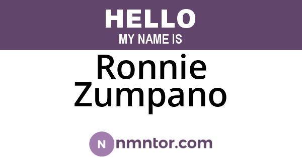 Ronnie Zumpano