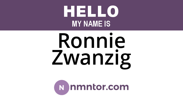 Ronnie Zwanzig