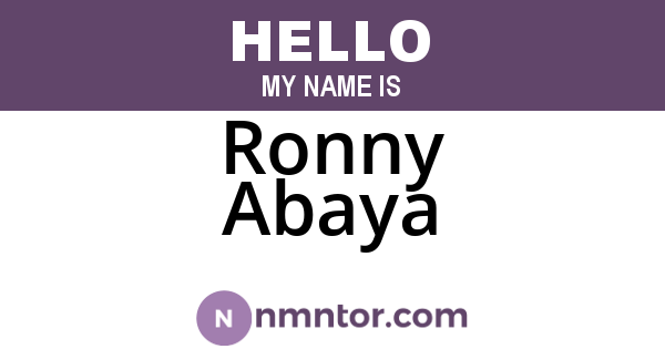 Ronny Abaya