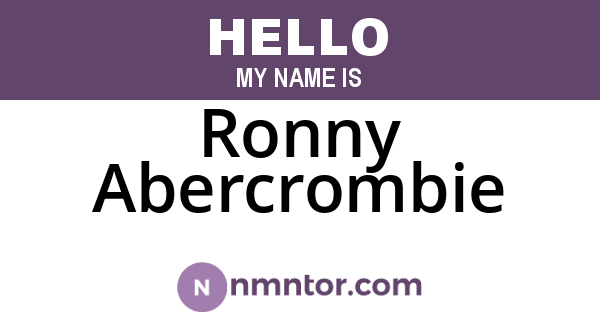 Ronny Abercrombie