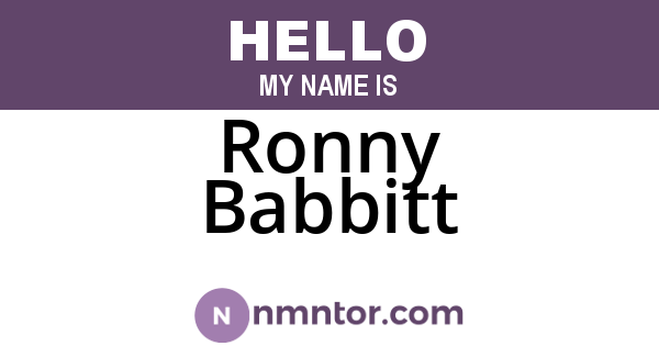 Ronny Babbitt