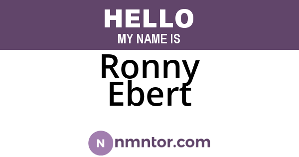 Ronny Ebert