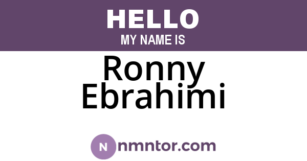 Ronny Ebrahimi