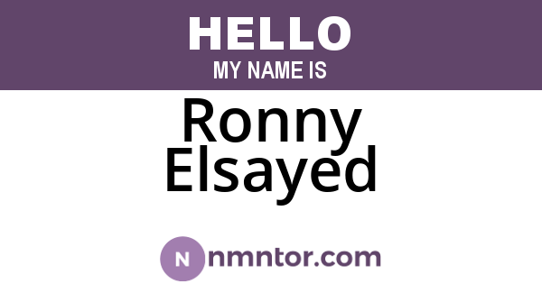 Ronny Elsayed