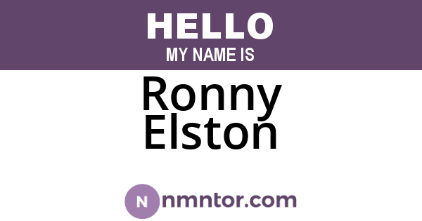 Ronny Elston