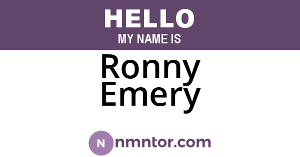 Ronny Emery