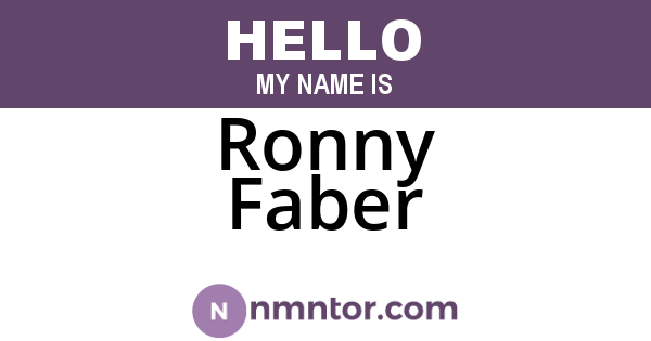 Ronny Faber