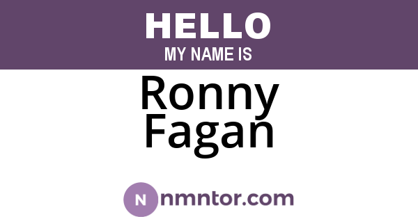 Ronny Fagan