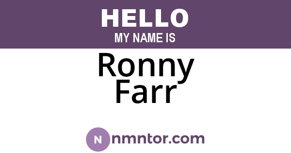 Ronny Farr