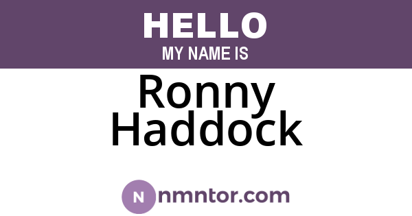 Ronny Haddock