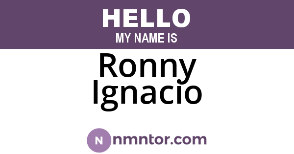 Ronny Ignacio
