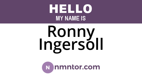 Ronny Ingersoll