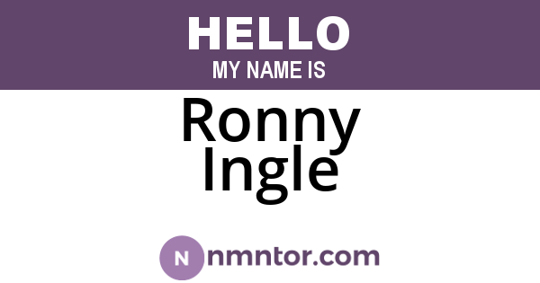 Ronny Ingle
