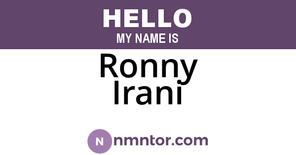 Ronny Irani