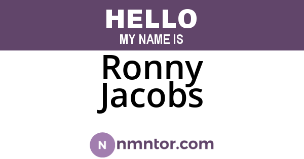 Ronny Jacobs