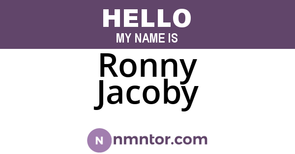 Ronny Jacoby