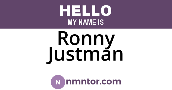 Ronny Justman