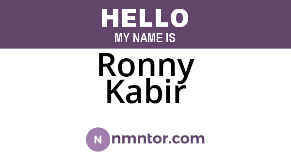 Ronny Kabir