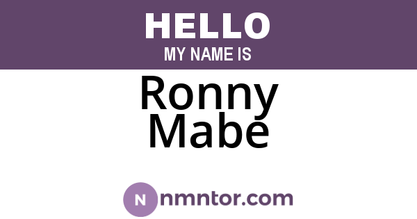 Ronny Mabe