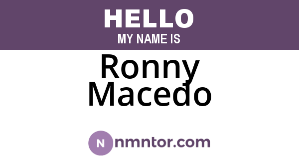 Ronny Macedo
