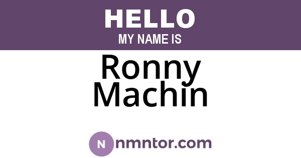 Ronny Machin